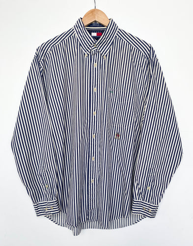 90s Tommy Hilfiger Striped Shirt (L)