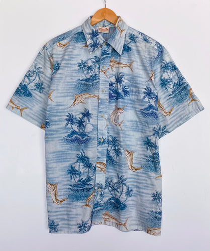 Crazy print ‘Swordfish’ shirt (L)