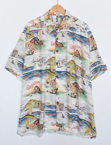 Crazy print ‘Catalina Island’ shirt (XL)