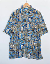 Load image into Gallery viewer, Crazy print ‘Beer’ shirt (L)