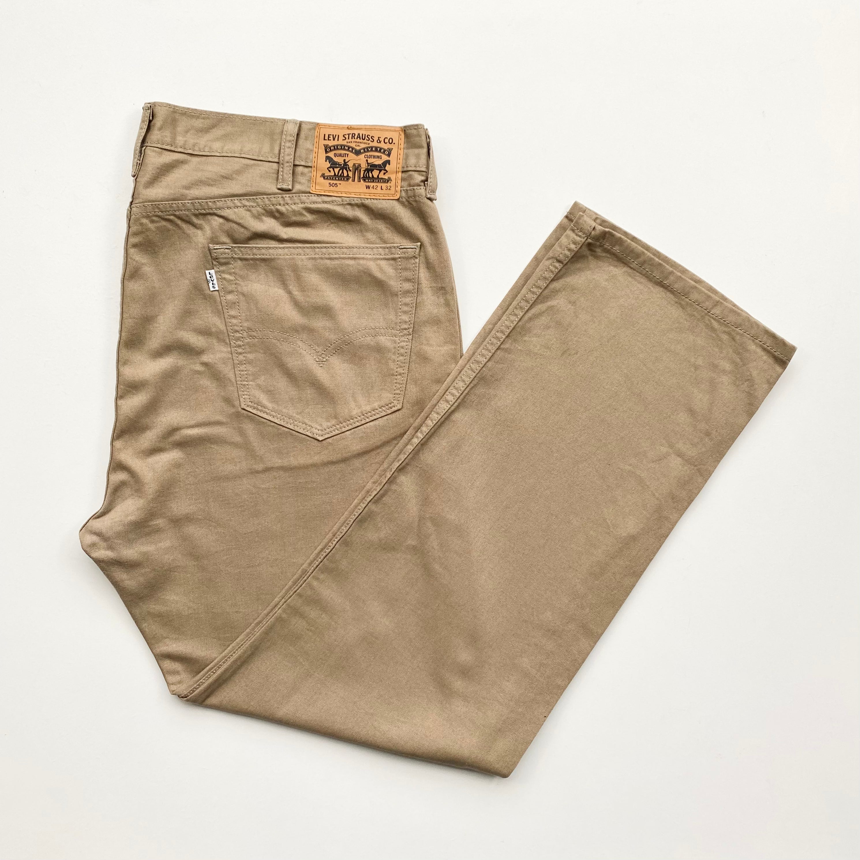 Levis 505 khaki best sale