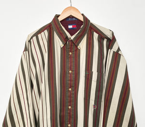 90s Tommy Hilfiger striped shirt (2XL)