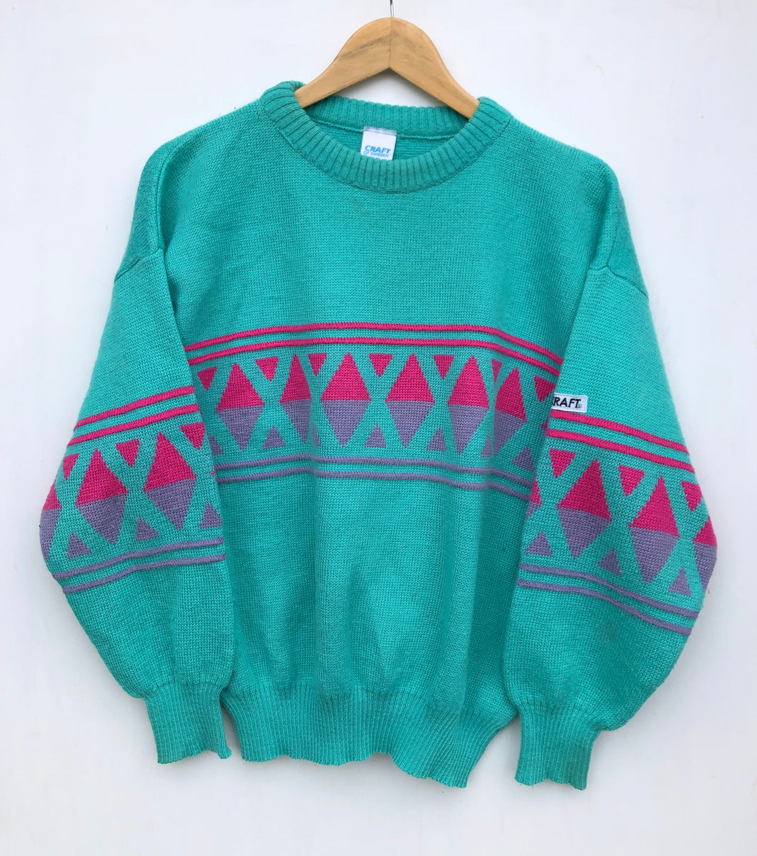 90s Grandad jumper S Red Cactus Vintage