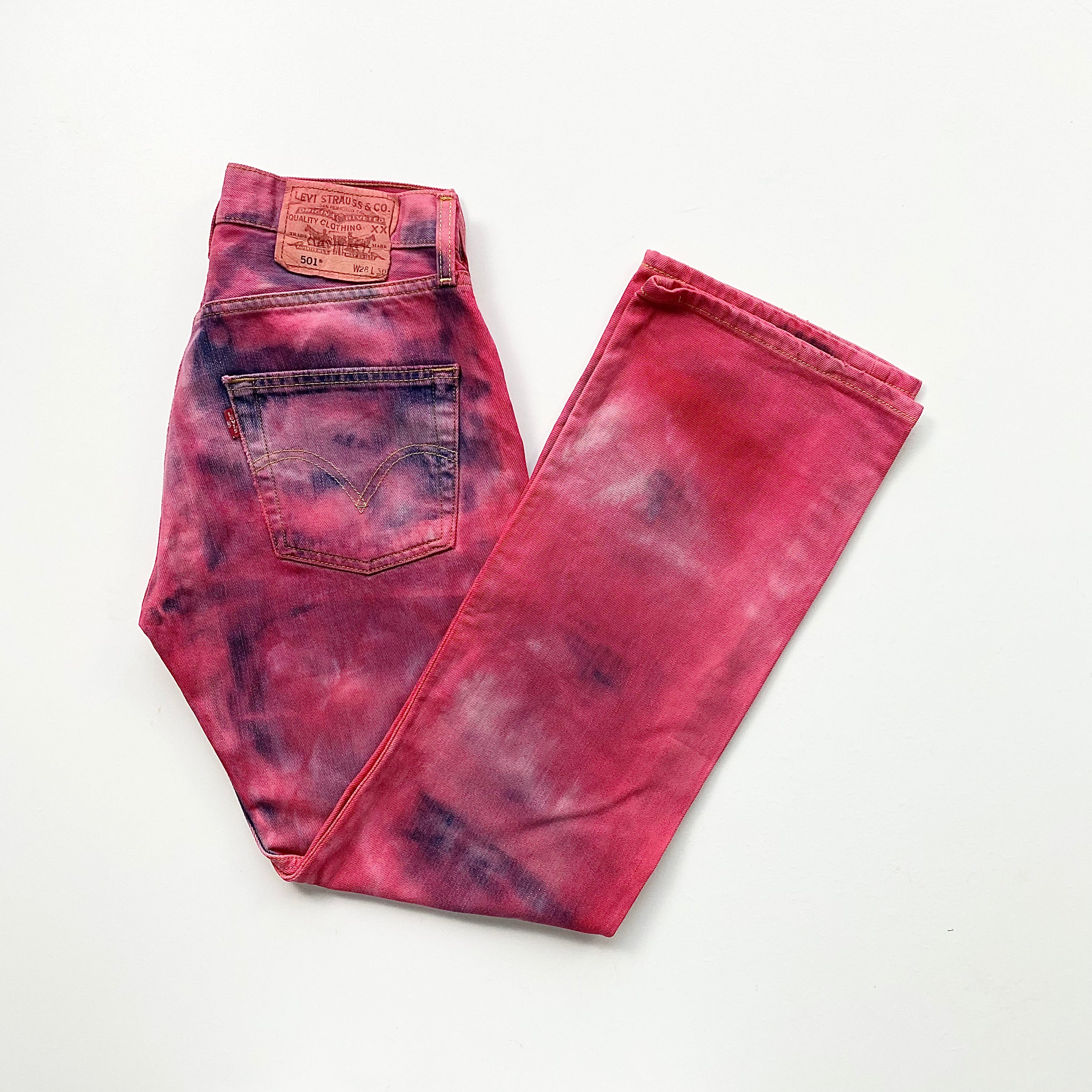 Tie dye jeans sales pink