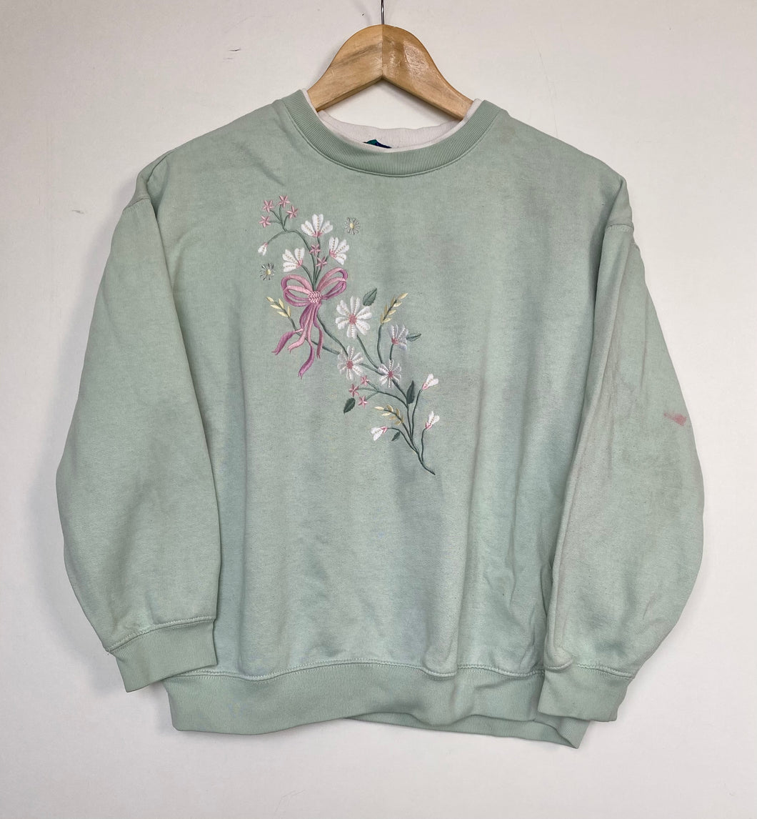 Embroidered ‘Floral’ sweatshirt (XS)