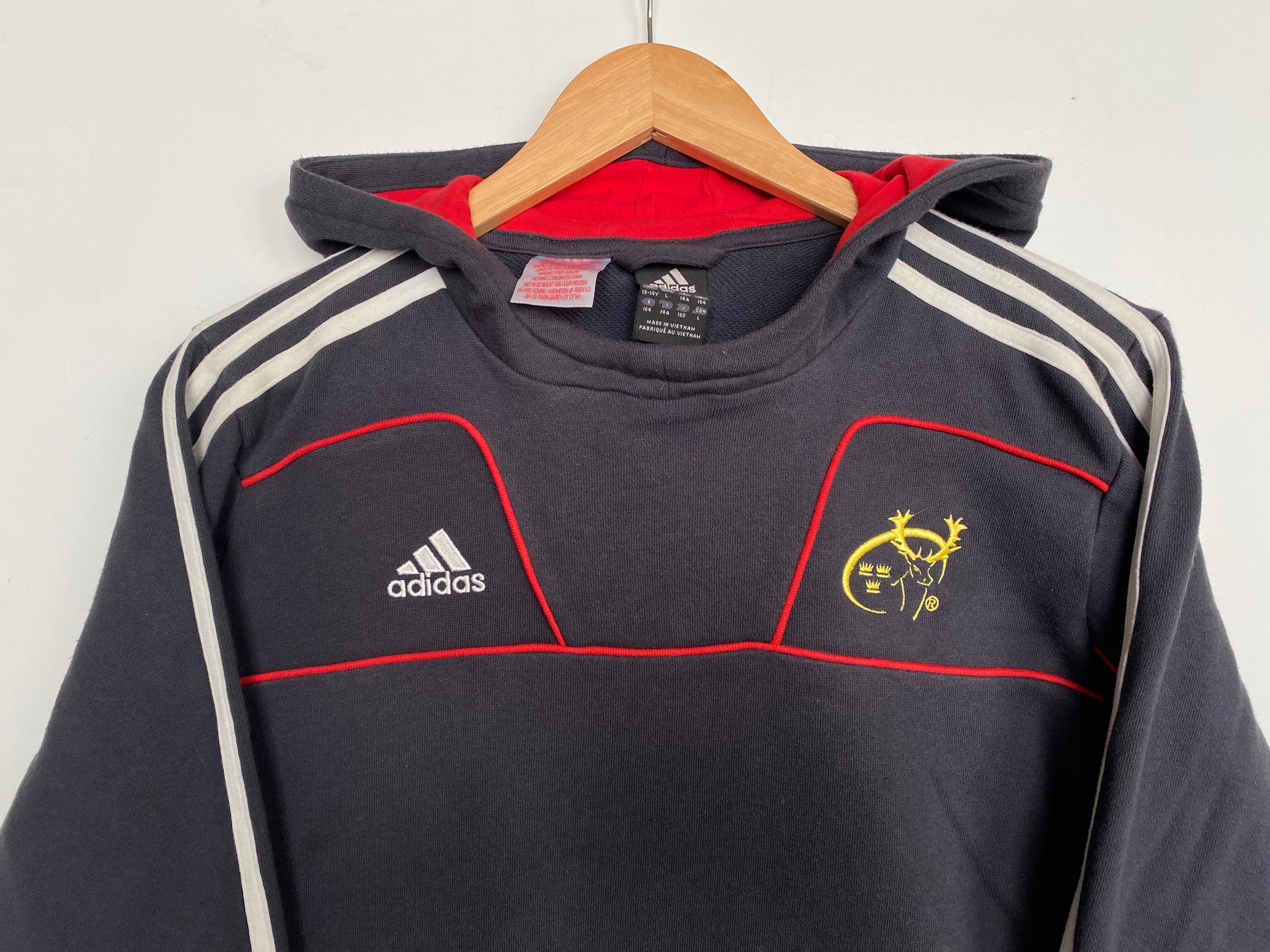 Adidas Munster Rugby hoodie XS Red Cactus Vintage