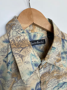 Crazy print ‘map’ shirt (L)