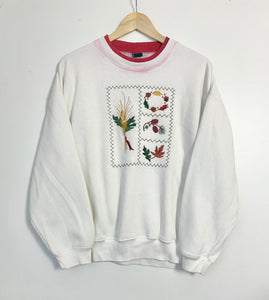 Embroidered ‘Autumnal’ sweatshirt (L)