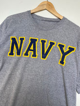 Load image into Gallery viewer, Printed ‘Navy’ t-shirt (L)