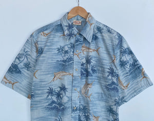 Crazy print ‘Swordfish’ shirt (L)