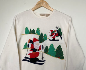 Embroidered ‘Christmas’ sweatshirt (S)