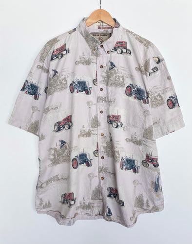 Crazy print ‘Tractor’ shirt (XL)