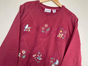 Embroidered ‘Floral’ sweatshirt (XL)