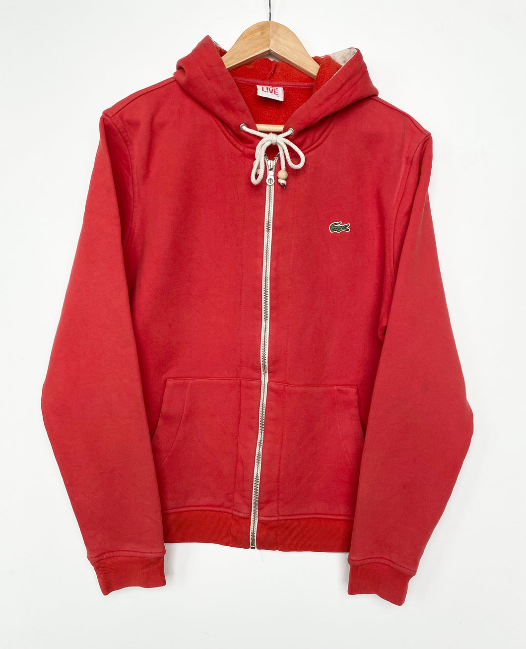 Red best sale lacoste hoodie