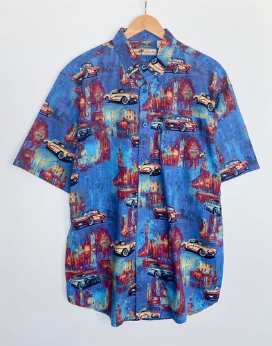 Crazy print ‘Car’ shirt (L)