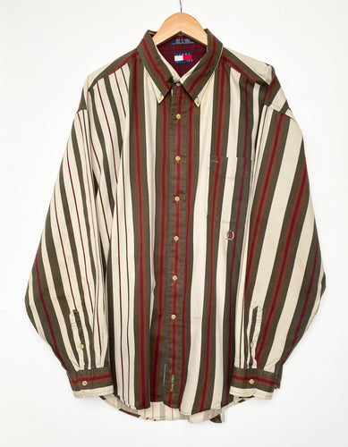90s Tommy Hilfiger striped shirt (2XL)