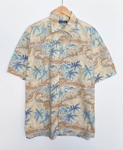 Crazy print ‘map’ shirt (L)