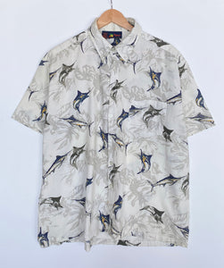 Crazy print ‘swordfish’ shirt (XL)